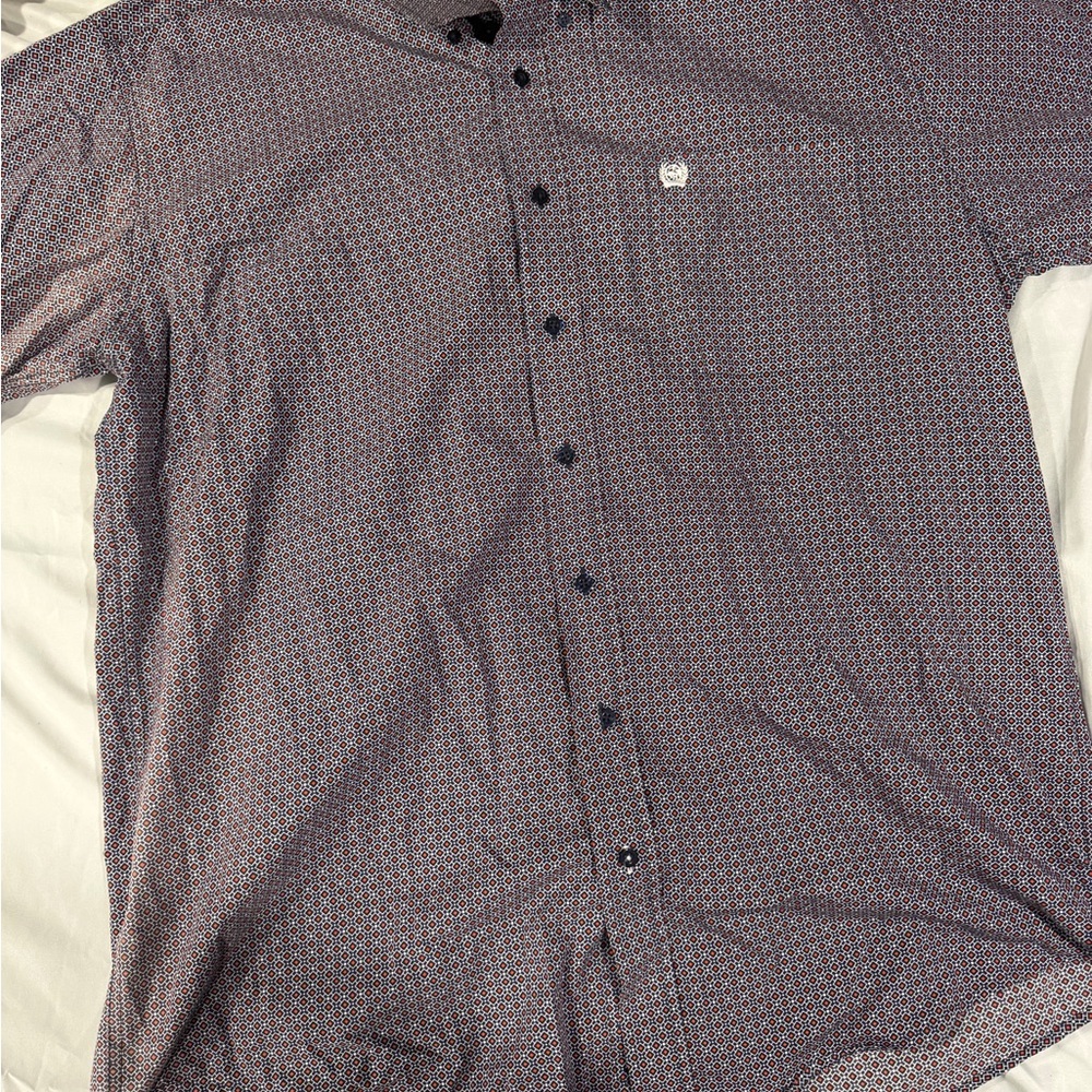 Cinch Men's Casual Button-Down Shirt - Purple